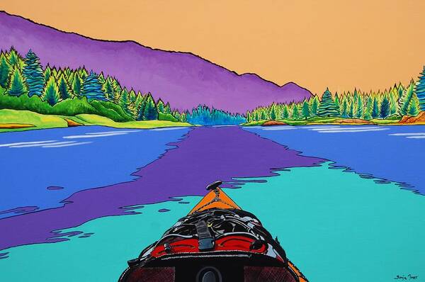 Kayak Art Print featuring the painting A Beautiful Day by Sonja Jones