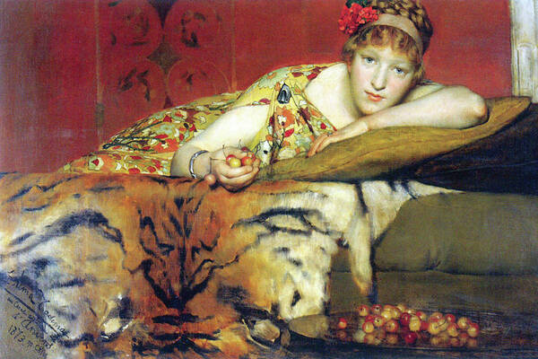 Alma-tadema Art Print featuring the painting A Craving for Cherries by Alma-Tadema