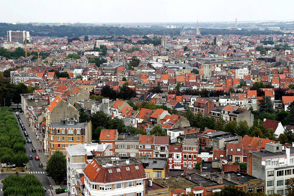 Belgium Art Print featuring the photograph Aerial View Of Brussels City. Belgium by Ga161076