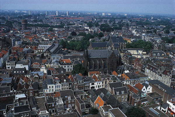 Netherlands Art Print featuring the photograph Aerial View Of Utrecht , Holland by Comstock Images