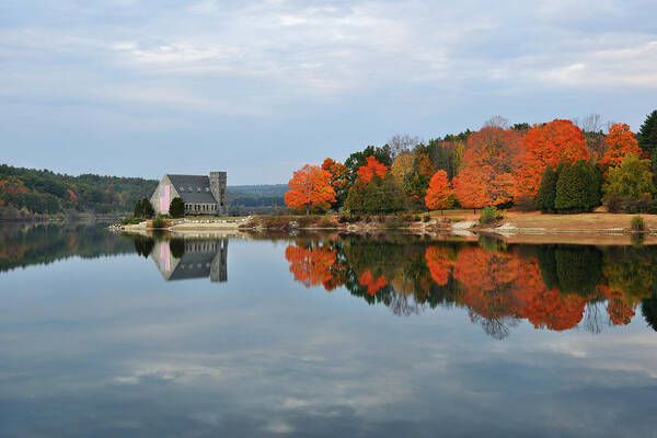 Autumn Art Print featuring the photograph Afternoon Reflection at Wachusett Reservoir by Luke Moore