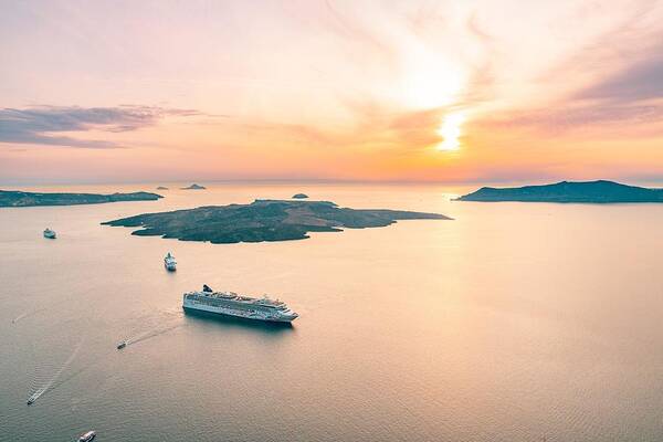 Landscape Art Print featuring the photograph Amazing View Of Santorini Island by Levente Bodo