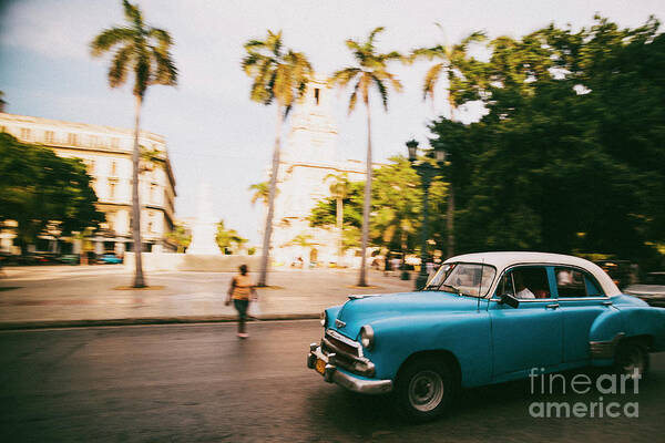 People Art Print featuring the photograph American Classic Car In Havana, Cuba by Travel motion