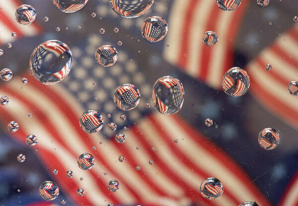 American Flag Art Print featuring the photograph American flag by Minnie Gallman