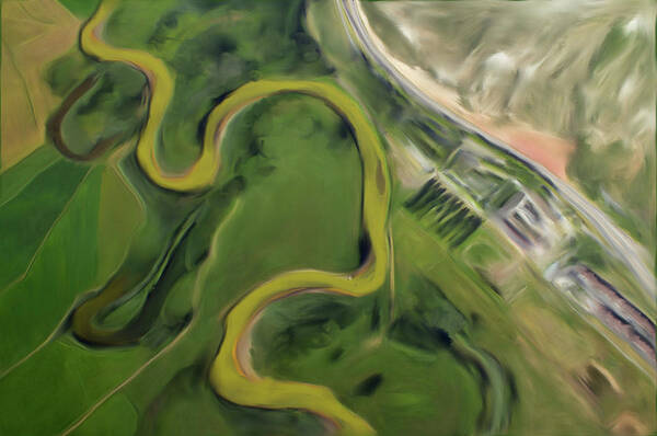 River Art Print featuring the mixed media Animas Oxbows by Jonathan Thompson