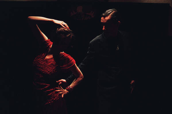 Heterosexual Couple Art Print featuring the photograph Argentina, Buenos Aires, Tango Dancers by Christopher Pillitz