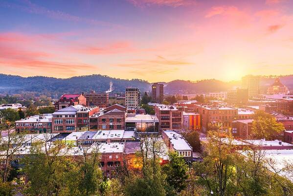Landscape Art Print featuring the photograph Asheville, North Carolina, Usa Downtown by Sean Pavone