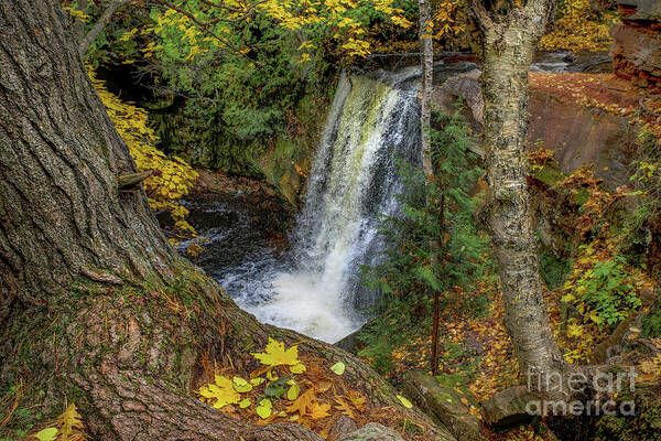 Waterfalls Art Print featuring the photograph Autumn Colors Hungarian Waterfalls Keweenaw Michigan by Norris Seward