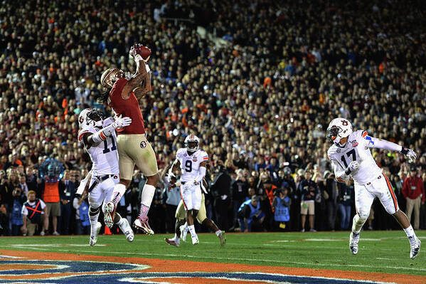 Rose Bowl Stadium Art Print featuring the photograph Bcs National Championship - Florida by Harry How