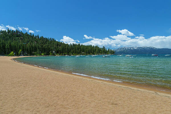Tranquility Art Print featuring the photograph Beach, Lake Tahoe, Usa by Stuart Dee