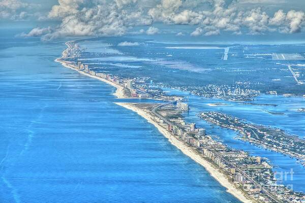 Gulf Shores Art Print featuring the photograph BeachMiles-5137-tonemapped by Gulf Coast Aerials -