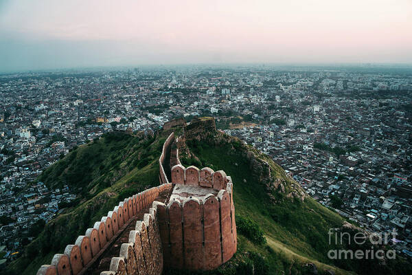 Scenics Art Print featuring the photograph Beautiful Sunset Landscape Of Nahargarh by Skaman306