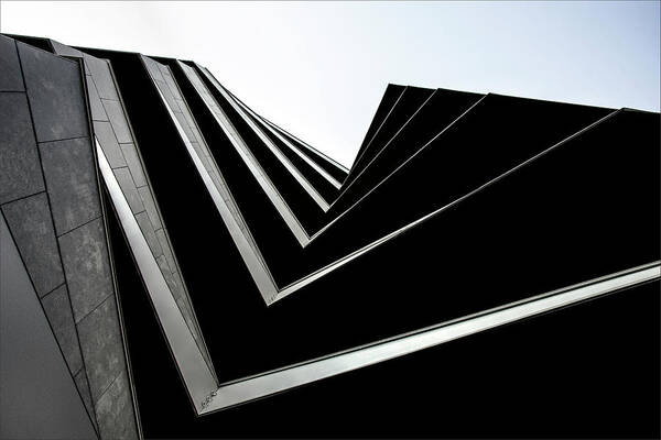 Abstract Art Print featuring the photograph Black Balconies by Gilbert Claes