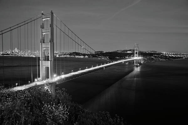 Blk And Wht Golden Gate Art Print featuring the photograph Blk And Wht Golden Gate by Susan Vizvary Photography