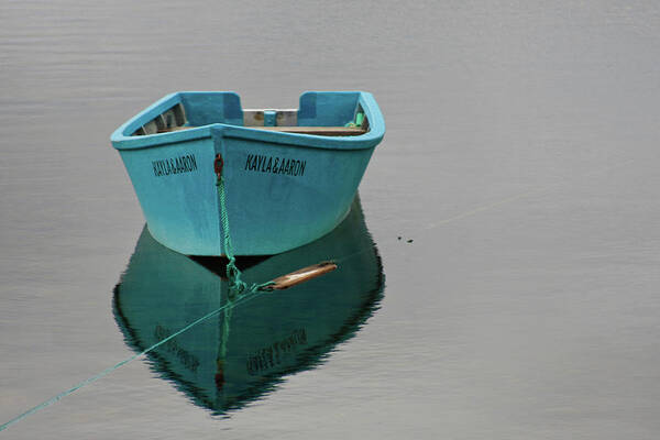 Solitude Art Print featuring the photograph Blue boat floating by Tatiana Travelways