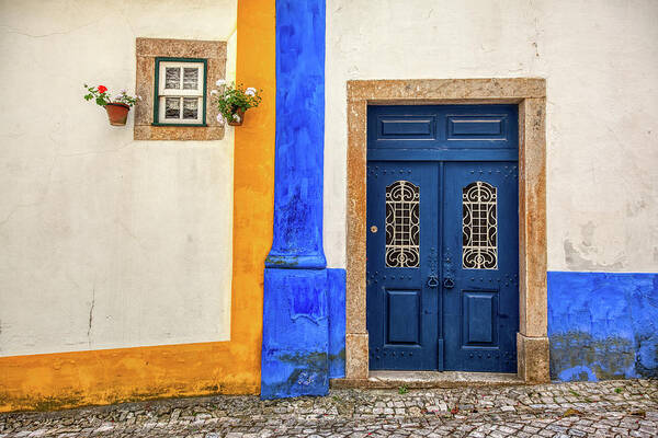 Medieval Art Print featuring the photograph Blue Door of Medieval Portugal by David Letts