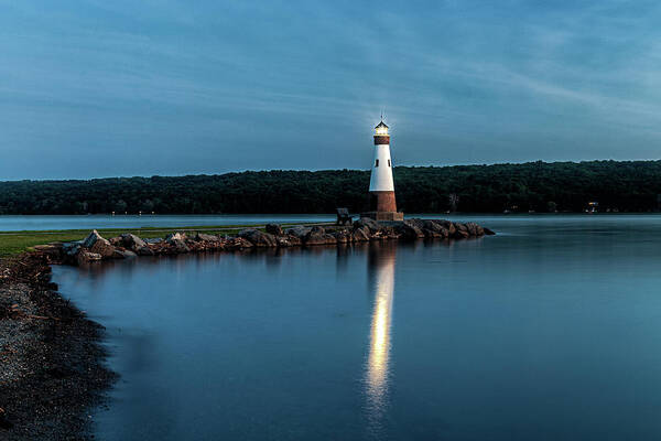 Lighthouse Art Print featuring the photograph Blue Hour Lighthouse by Rod Best