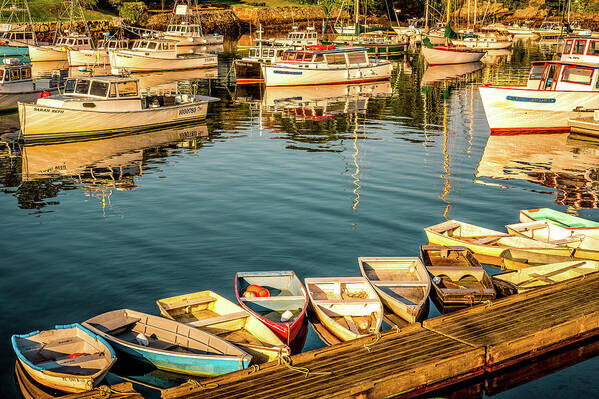 Boats Art Print featuring the photograph Boats in the Cove. Perkins Cove, Maine by Jeff Sinon