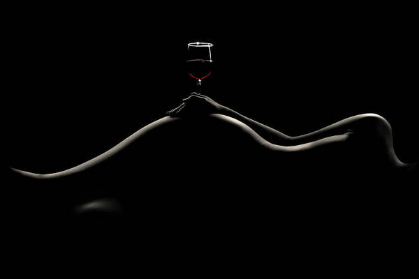 Bodyscape Art Print featuring the photograph Bodyscape: Wine Tasting by Heru Sungkono