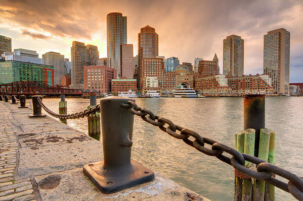 Outdoors Art Print featuring the photograph Boston Skyline by Sean Pavone