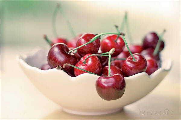 Cherry Art Print featuring the photograph Bowl Of Cherries by Photo Hélène