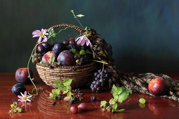 Plum Art Print featuring the photograph Bowl Of Fruit by Panga Natalie Ukraine