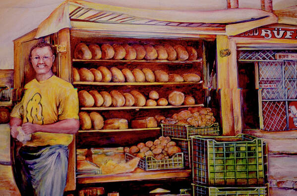 Gaye Elise Beda Art Print featuring the painting Breadman of Misloc, Hungray by Gaye Elise Beda