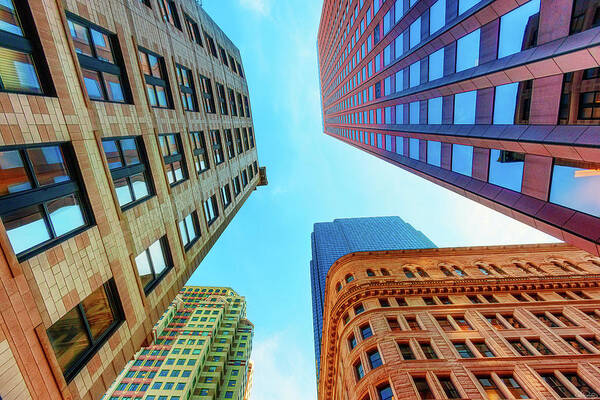 Skyscrapers Art Print featuring the photograph Brick and Mortar Skyward by Dee Browning