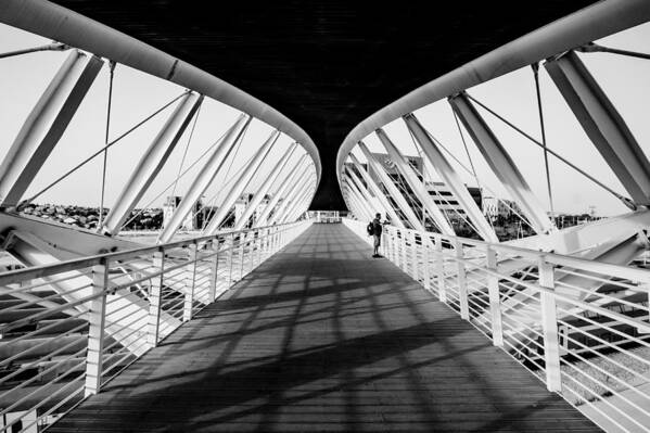 Bridge Art Print featuring the photograph Bridge Over The Tracks by Joshua Raif