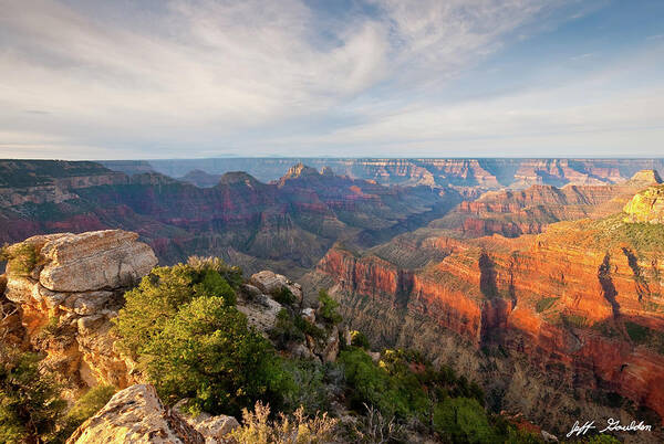 Arizona Art Print featuring the photograph Bright Angel Canyon at Sunrise by Jeff Goulden