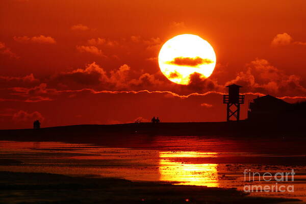 Rota Cadiz Espana Spain Art Print featuring the photograph Bright Rota, Spain Sunset by Tony Lee