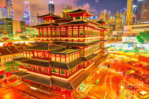Singapore Art Print featuring the photograph Buddha Tooth Relic Temple by Benny Marty