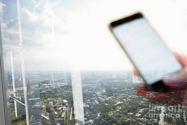 Reflection Art Print featuring the photograph Businessman On The Phone by Conceptual Images/science Photo Library