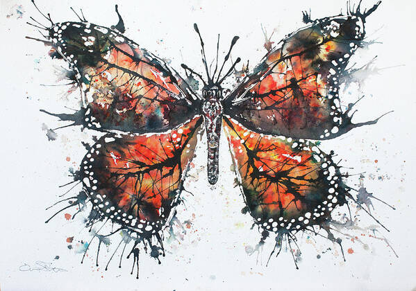 Butterfly Art Print featuring the painting Butterfly Study I by John Silver