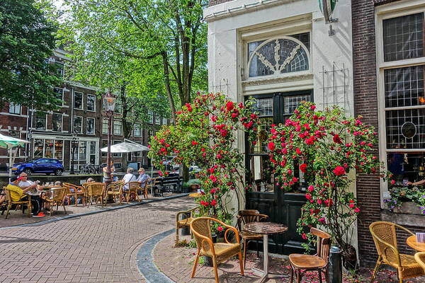 Cafe Art Print featuring the photograph Cafe t'Smalle Amsterdam by Patricia Caron