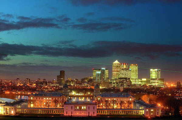 England Art Print featuring the photograph Canary Wharf With Queens House And Old by Lonely Planet