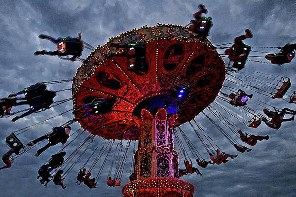 Carnival Ride Art Print featuring the photograph Carney #2 by Neil Pankler
