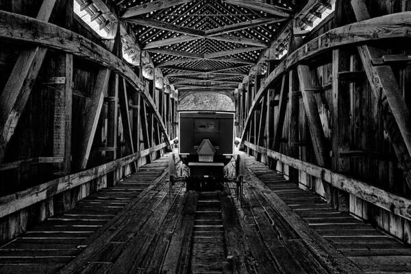 Carriage Art Print featuring the photograph Carriage On Covered Bridge by Richard Reames