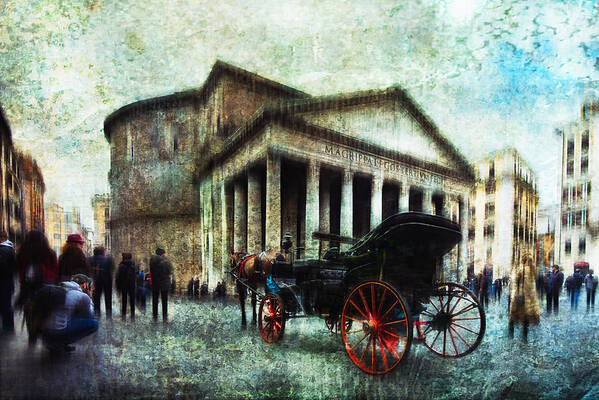 Carriage Art Print featuring the photograph Carriage With Horse by Nicodemo Quaglia