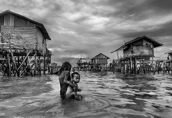 Documentary Art Print featuring the photograph Carrying Her Brother by Pradeep Raja