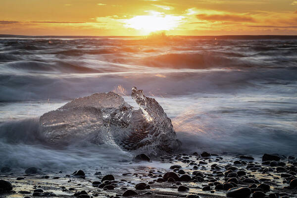 Iceland Art Print featuring the photograph Caught in a Wave #2 by Framing Places