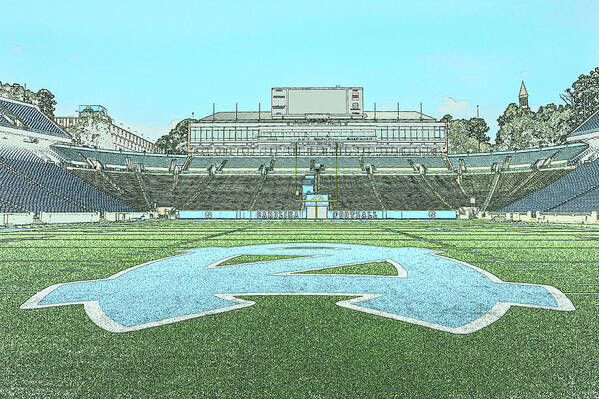Kenan Memorial Stadium Art Print featuring the photograph Centerfield by Minnie Gallman