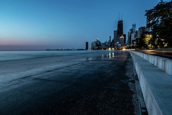 Chicago Art Print featuring the photograph Chicago's lakefront at dawn by Sven Brogren