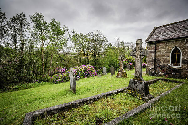 Cemetary Art Print featuring the photograph Church of the Transfiguration Cemetary by Eva Lechner