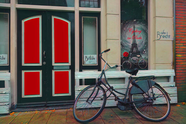 Amsterdam Art Print featuring the photograph City Bike Downtown Painting by Debra and Dave Vanderlaan