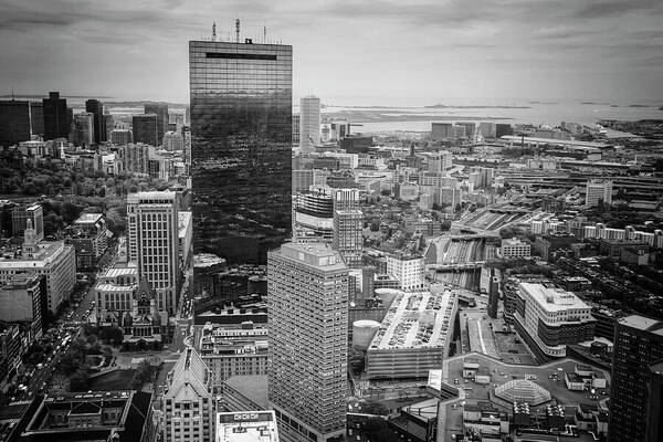 Boston Art Print featuring the photograph City of Boston Reflected Black and White by Carol Japp