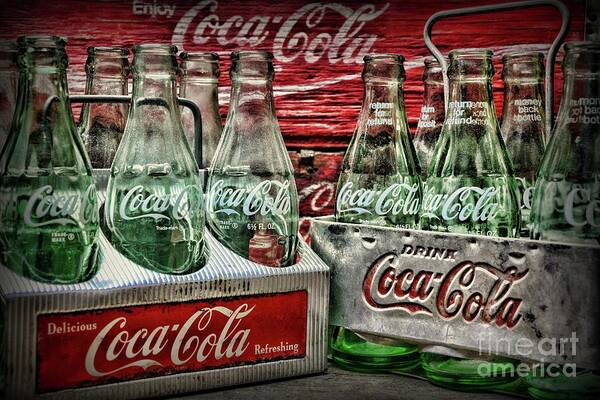 Coke Art Print featuring the photograph Coca-Cola 1950s Metal Carrier Six Packs by Paul Ward