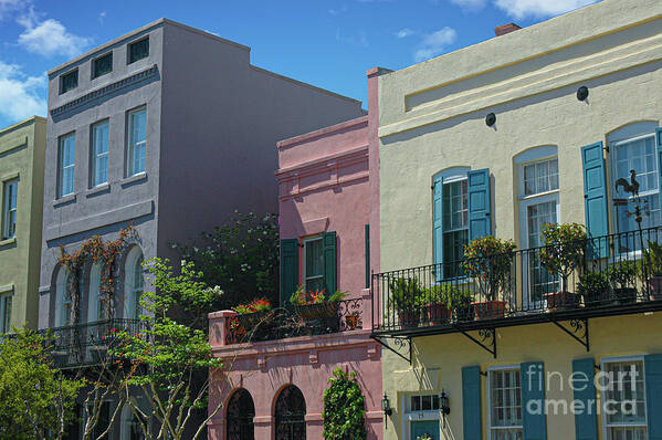 Battery Art Print featuring the photograph Colored Architecture - Rainbow Row by Dale Powell