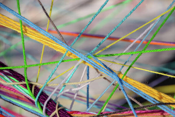 Yarn Art Print featuring the photograph Colorful Yarn by Laura Smith