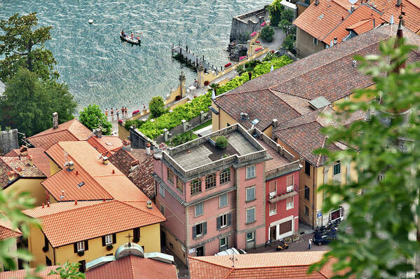 Estock Art Print featuring the digital art Como Lake, Varenna, Italy by Monica Goslin